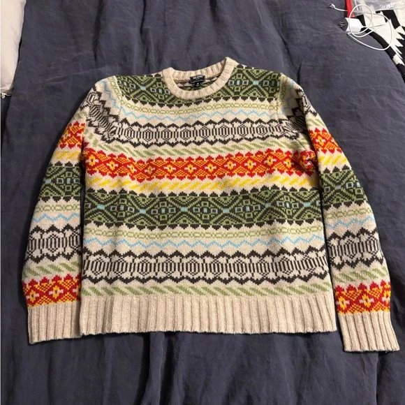 Todd Snyder Multicolor Patterned Thick Wool Men's Sweater - Picture 1 of 2